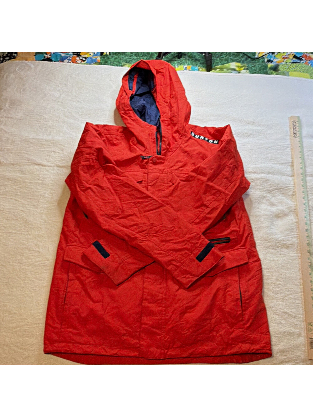 Burton Men's Insulated Hooded Ski/Snowboard Jacket Zip Mid-Length Red XL